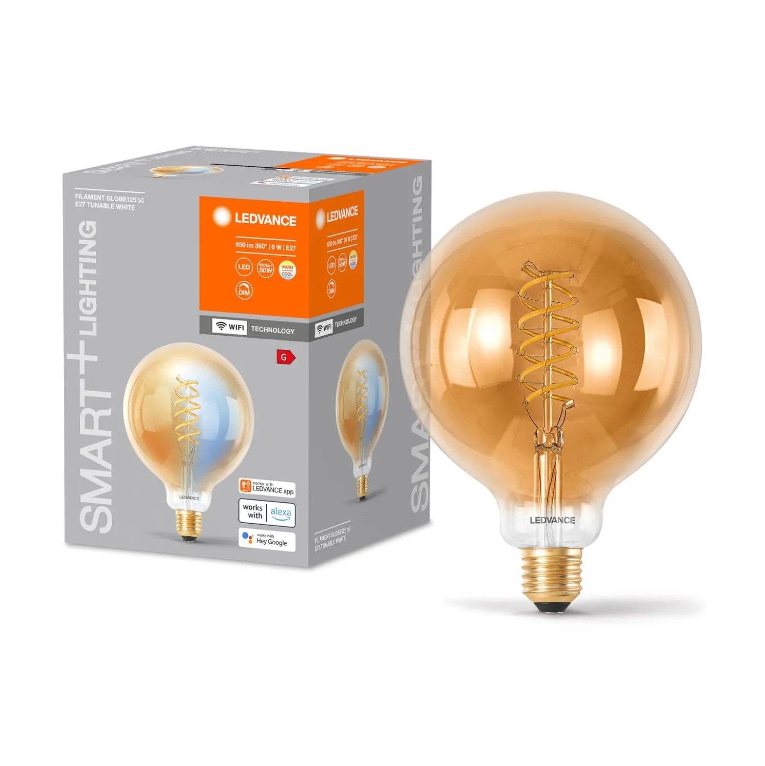 LEDVANCE SMART+ WiFi E27 8W LED G125 gold 822-850