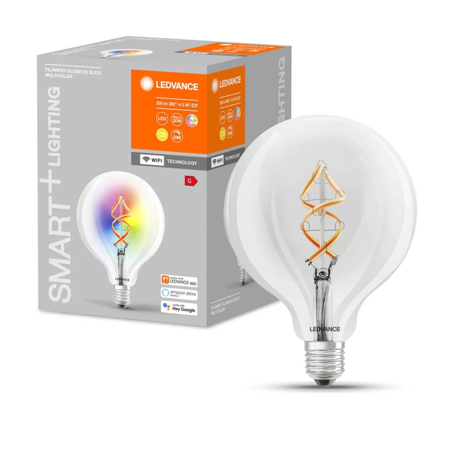 LEDVANCE SMART+ WiFi Filament Globe RGBW E27 4,5W