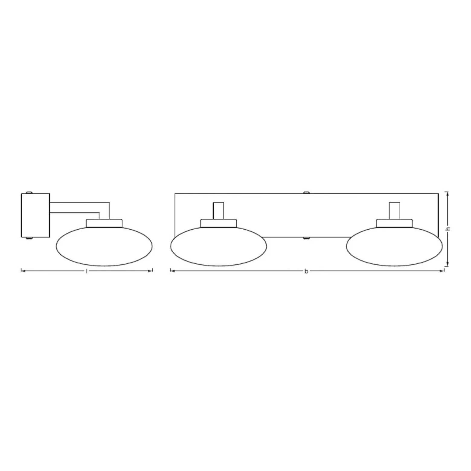 LEDVANCE SMART+WiFi Orbis Wall Elypse 2-lamppuinen