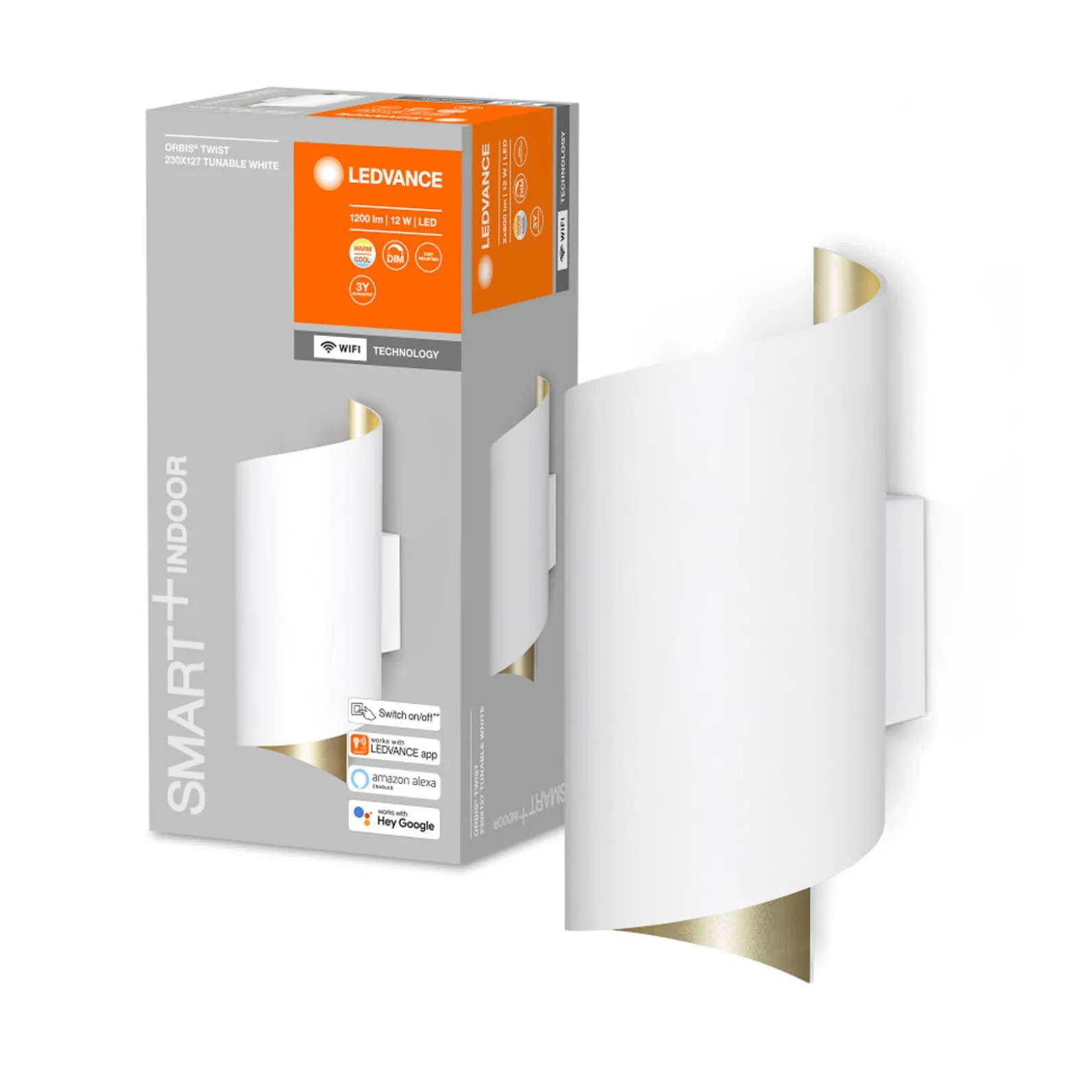 LEDVANCE SMART+ WiFi Orbis Wall Twist, valkoinen