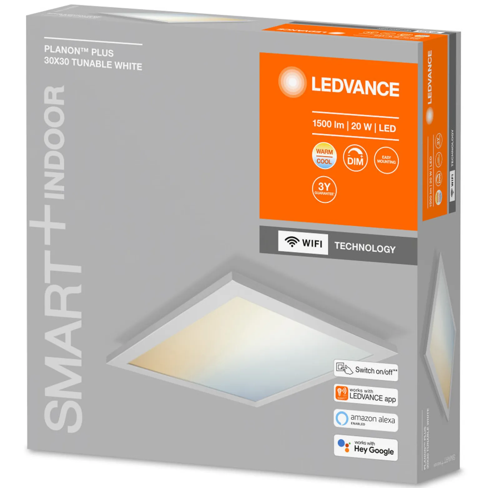 LEDVANCE SMART+ WiFi Planon Plus, CCT, 30 x 30 cm, 30 x 30 cm