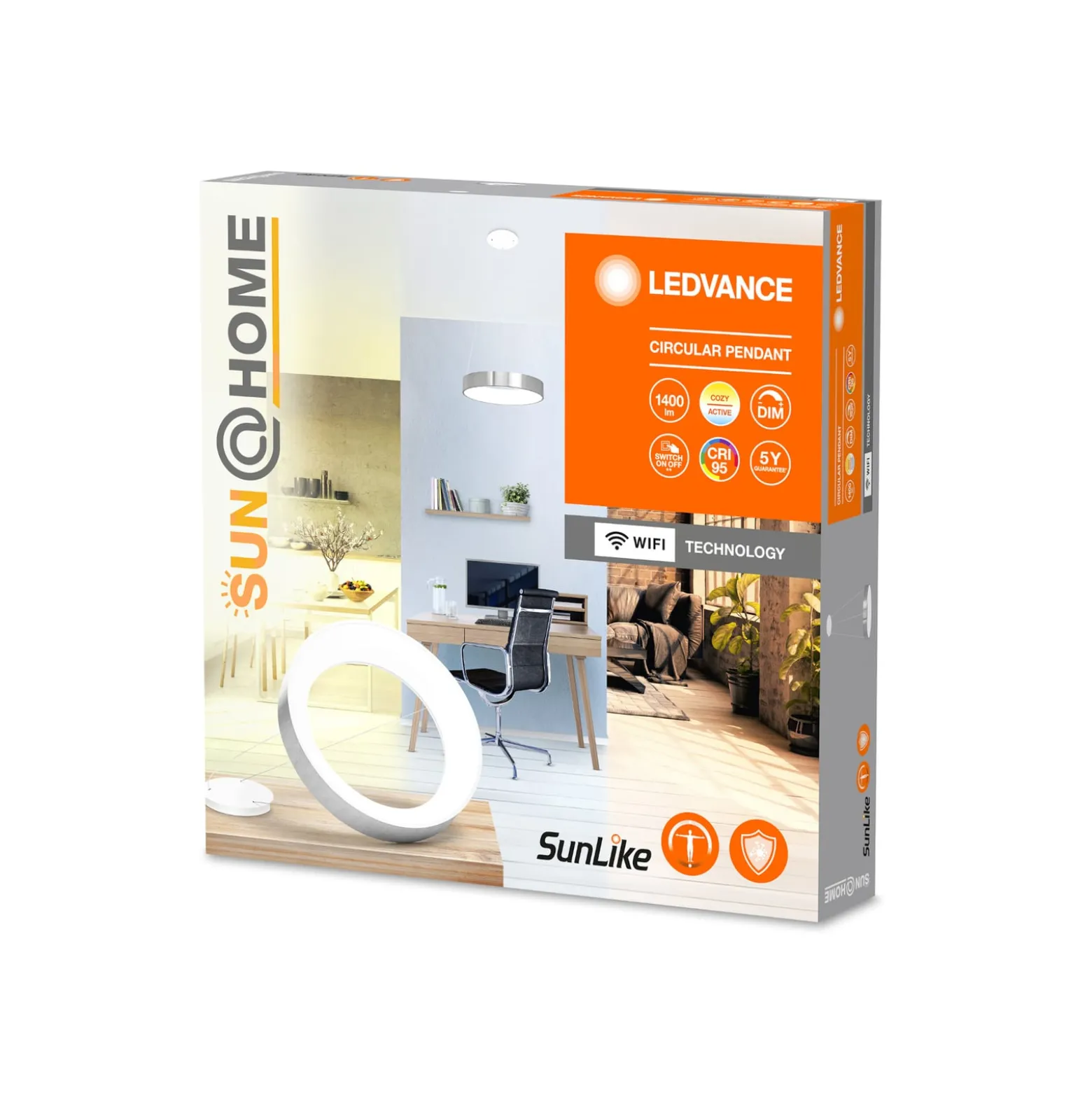 LEDVANCE SUN@Home Circular LED-riippuvalaisin, hopea, HCL