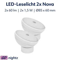 LED-yövalo Nova, anturi, valkoinen, muovi, 2-pack, 2 kpl