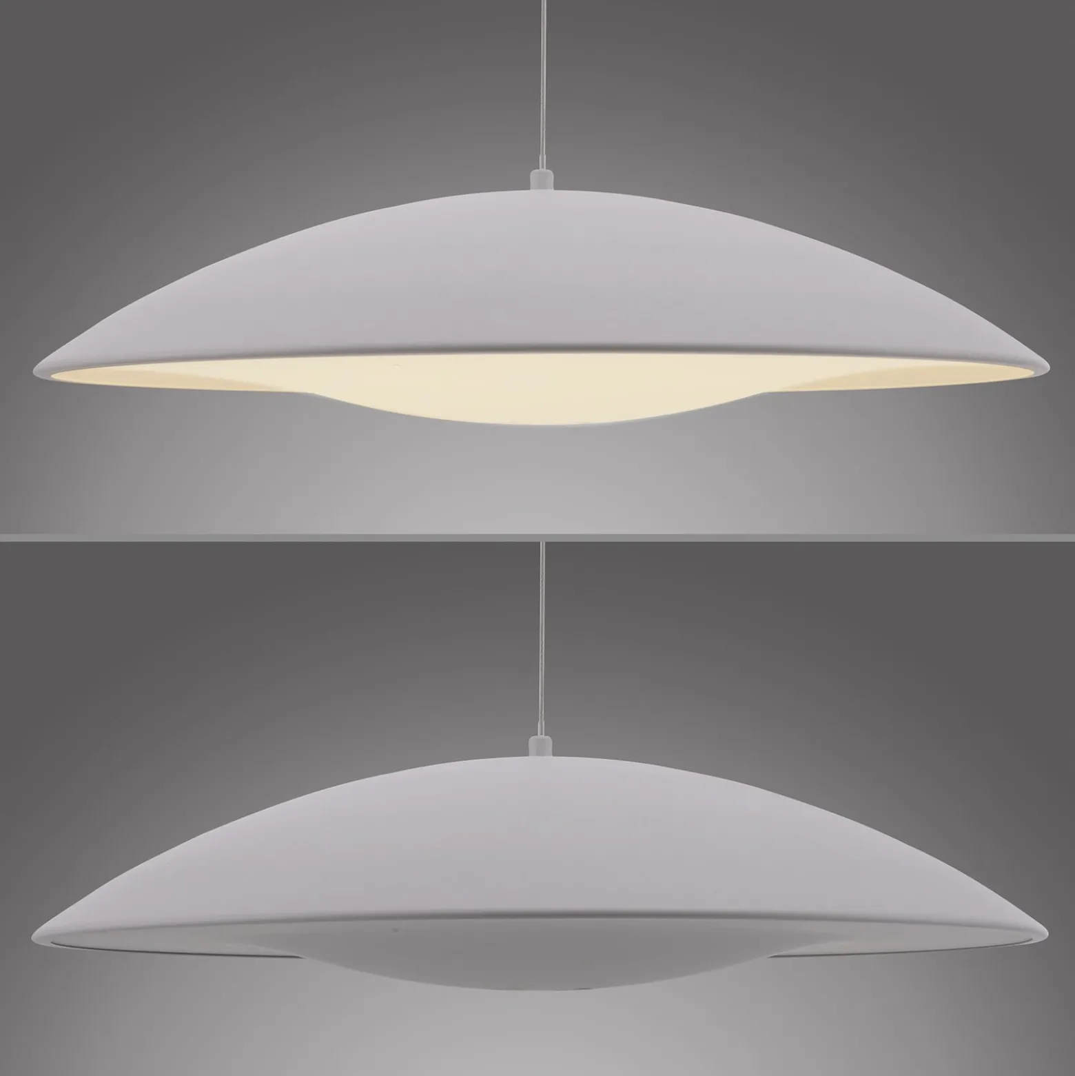 LENTE-LED-riippuvalaisin, valkoinen, Ø 50 cm, metalli, Switchdim