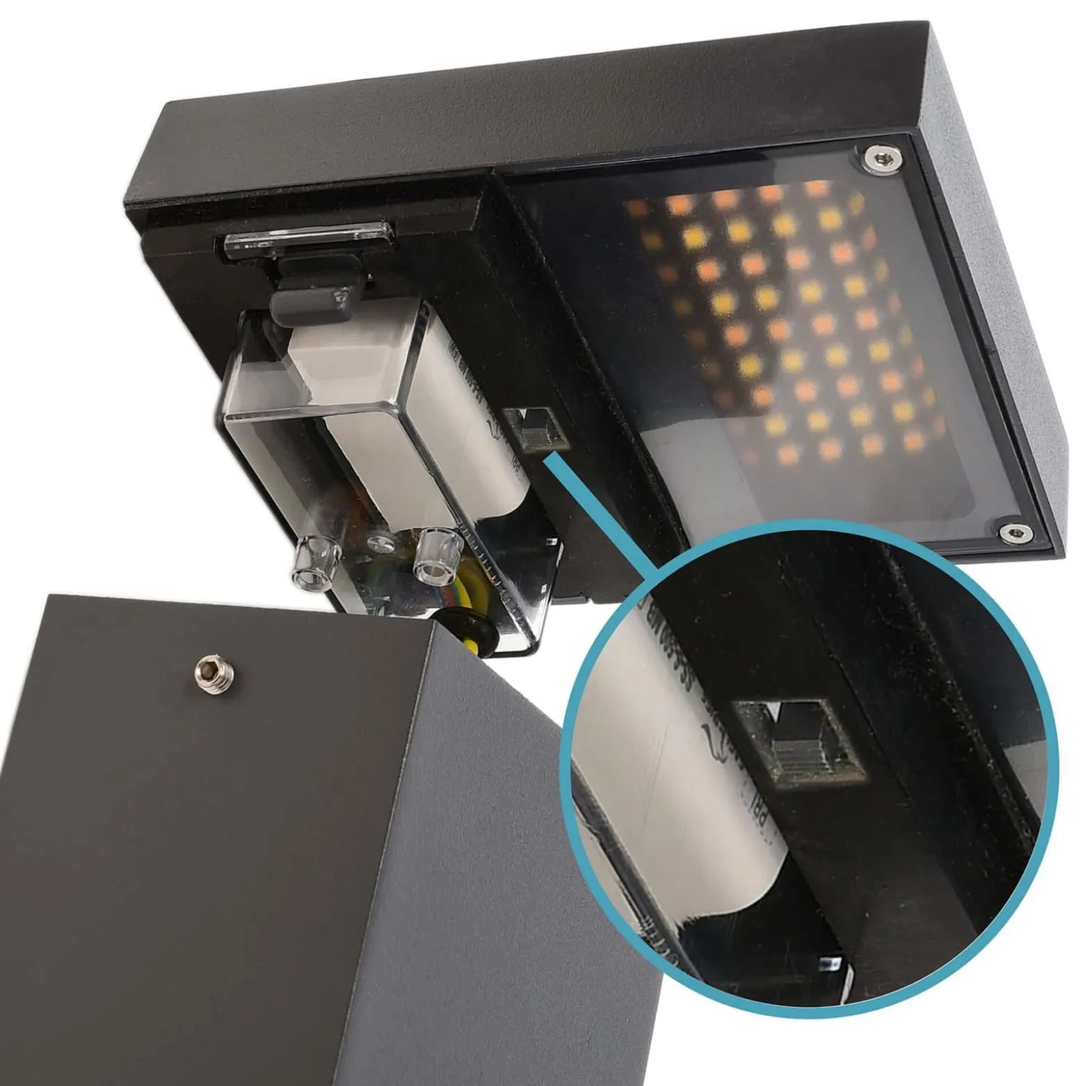 Lerna LED polkuvalaisin, korkeus 100 cm, CCT, harmaa, pistorasiat