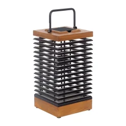 Les Jardins LED-aurinkolamppu Tekura, teak/harmaa, 46,5 cm