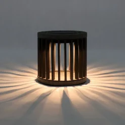 Les Jardins LED-aurinkopöytävalaisin Halo, harmaa, alumiini/graniitti