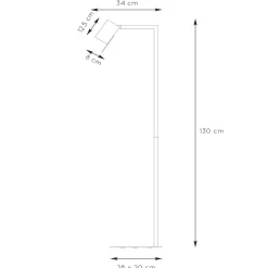 Lesley-lattiavalaisin, musta, korkeus 130 cm, metalli
