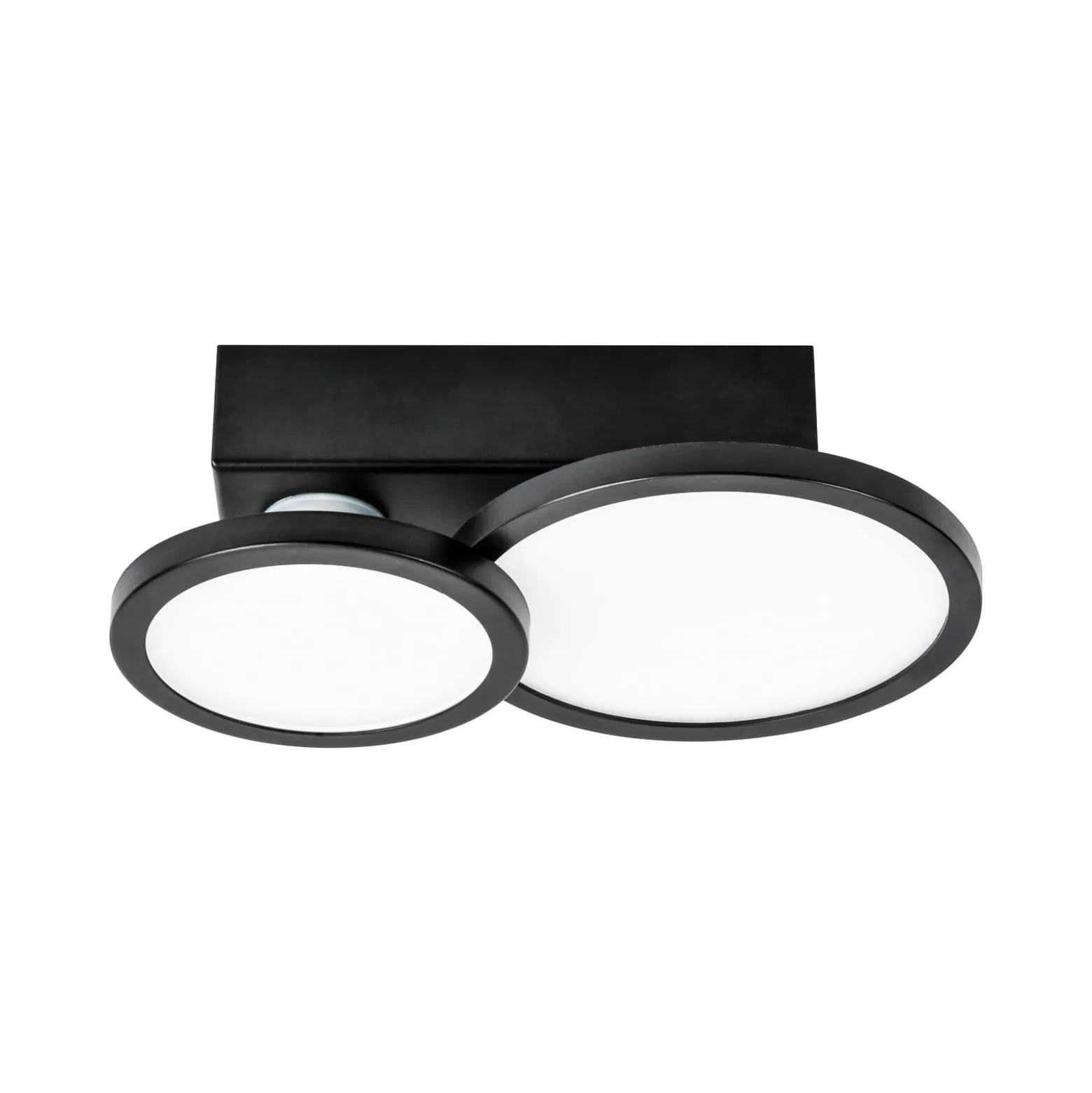 LIGHTME-LED-kattovalo Aqua GU10 2-lamppuinen musta