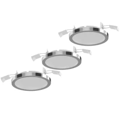 Lightme-uppovalo Aqua Pur, Ø 11 cm, 3 kpl, kromi