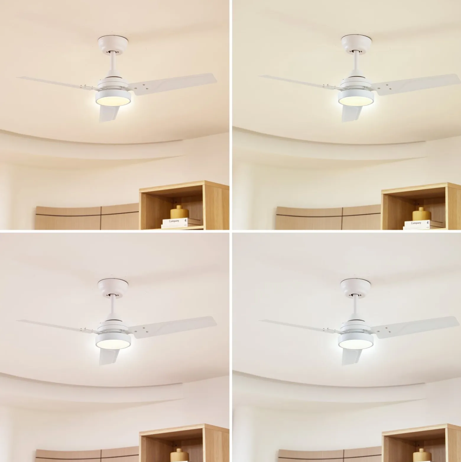 Lindby Aerallo LED-kattotuuletin, valkoinen, CCT, hiljainen