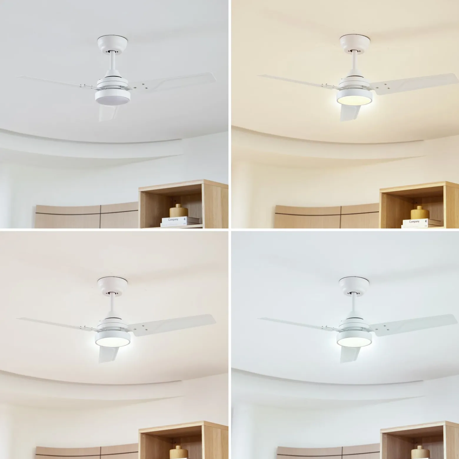 Lindby Aerallo LED-kattotuuletin, valkoinen, CCT, hiljainen