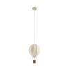 Lindby Aeris -lastenhuoneen riippuvalaisin, beige, Ø35 cm, tekstiili, E27