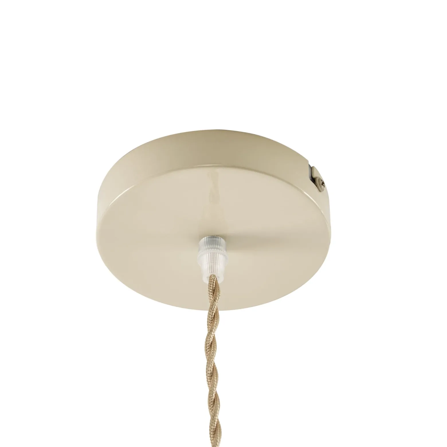 Lindby Aeris -lastenhuoneen riippuvalaisin, beige, Ø35 cm, tekstiili, E27