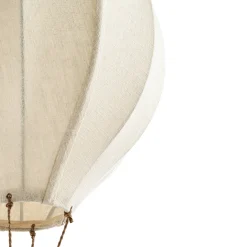 Lindby Aeris -lastenhuoneen riippuvalaisin, beige, Ø35 cm, tekstiili, E27