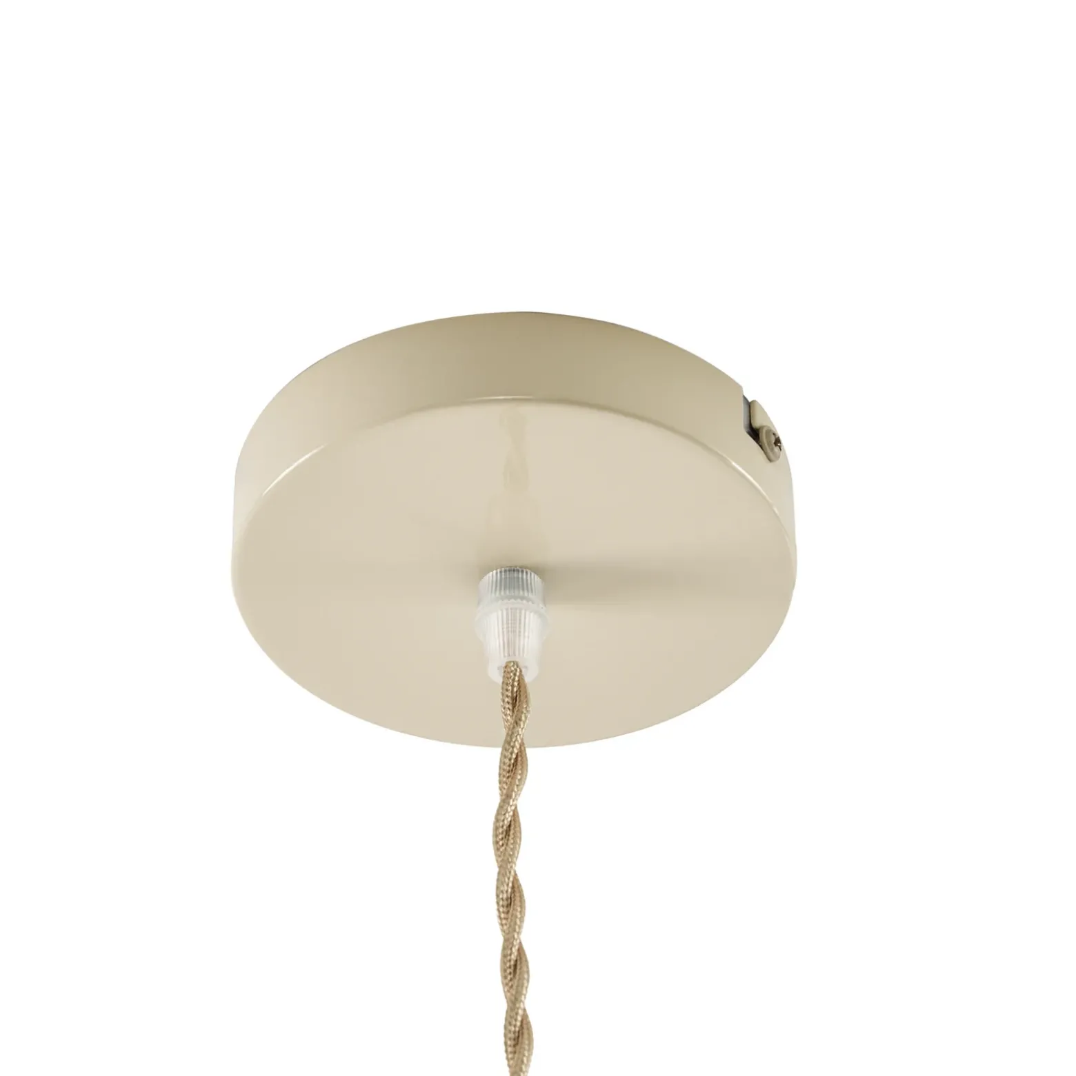 Lindby Aeris -lastenhuoneen riippuvalaisin, beige, Ø35 cm, tekstiili, E27