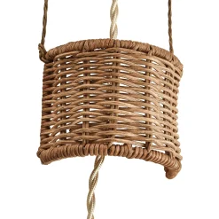 Lindby Aeris -lasten seinävalaisin, beige, 44 cm, tekstiili, E27
