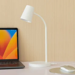 Lindby Ailina LED-pöytälamppu, korkeus 36 cm, valkoinen, himmennettävä