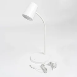 Lindby Ailina LED-pöytälamppu, korkeus 36 cm, valkoinen, himmennettävä