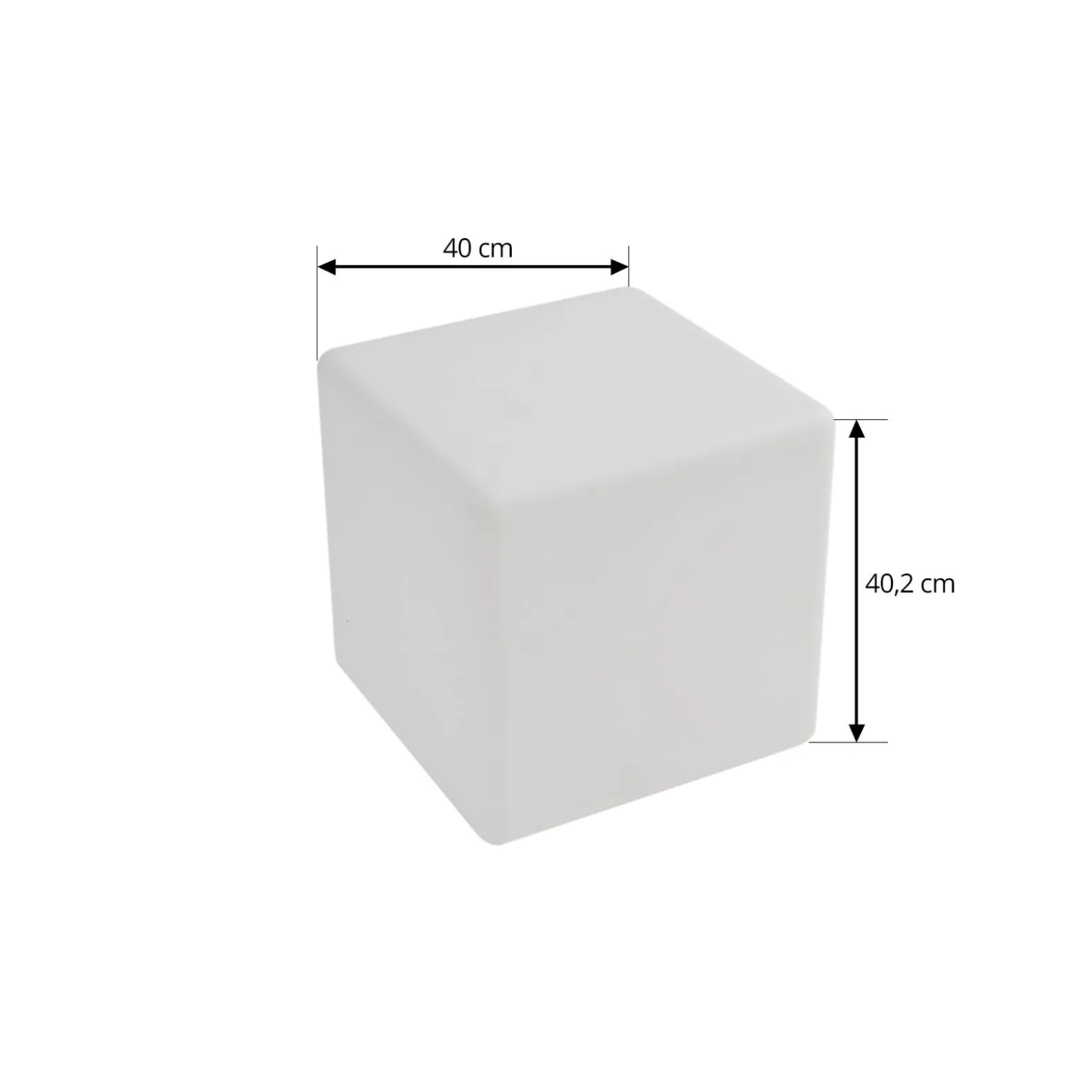 Lindby Akku-LED-ulkovalaisin Cubara, RGB, kuutio, muovi