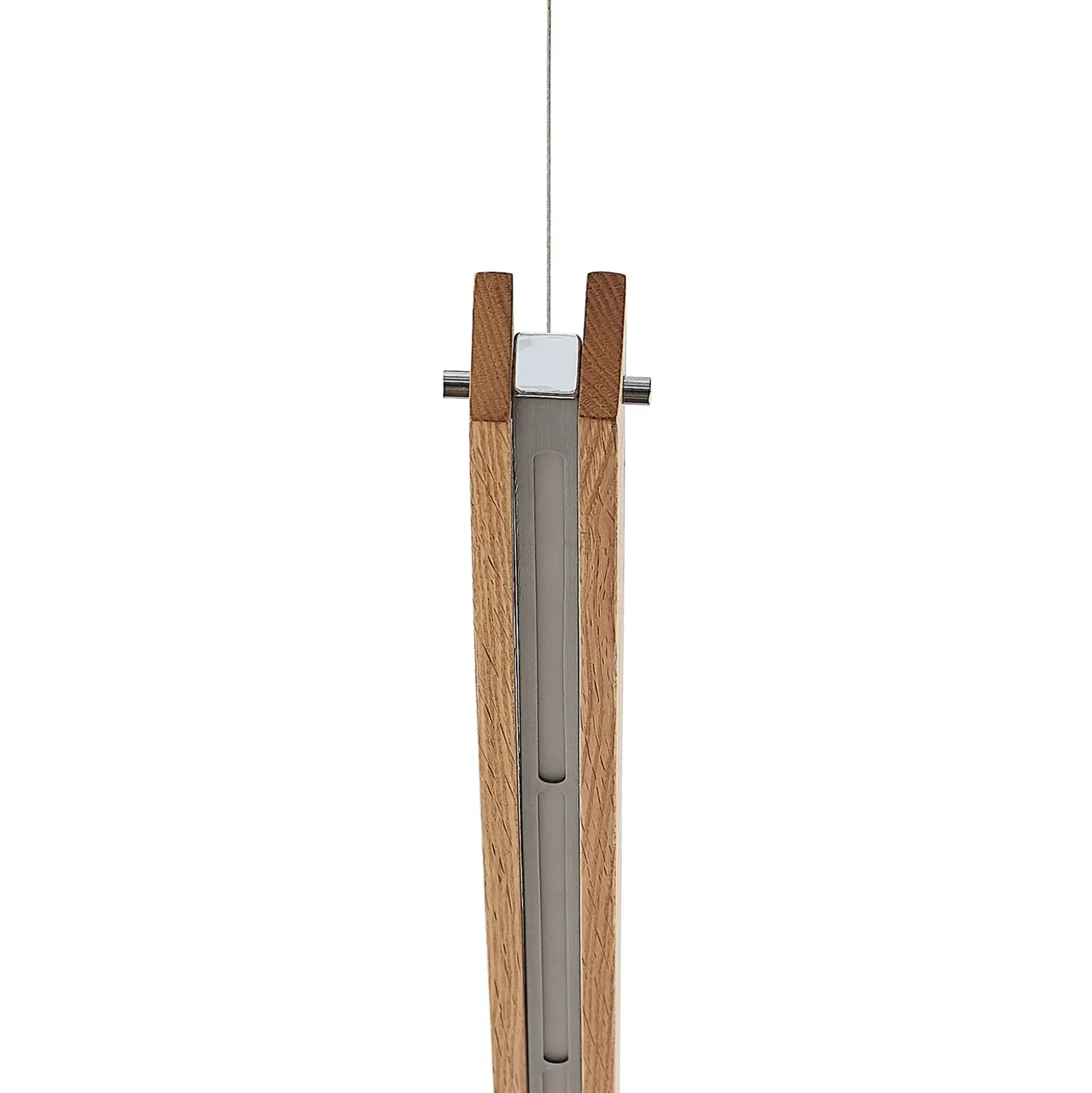 Lindby Alimara LED-riippuvalaisin, puuta, pituus 138 cm