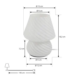 Lindby Andriana pöytävalaisin, valkoinen, lasi, Ø 15 cm