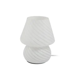 Lindby Andriana pöytävalaisin, valkoinen, lasi, Ø 15 cm