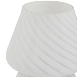 Lindby Andriana pöytävalaisin, valkoinen, lasi, Ø 15 cm