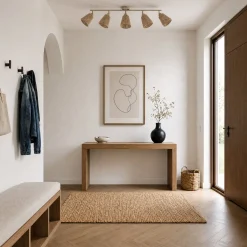 Lindby Anuva -kattokohdevalo, 86 cm, 5-lamppuinen, beige, paperi