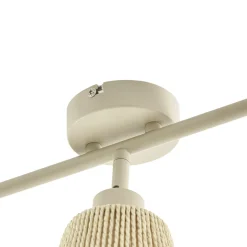 Lindby Anuva -kattokohdevalo, 86 cm, 5-lamppuinen, beige, paperi