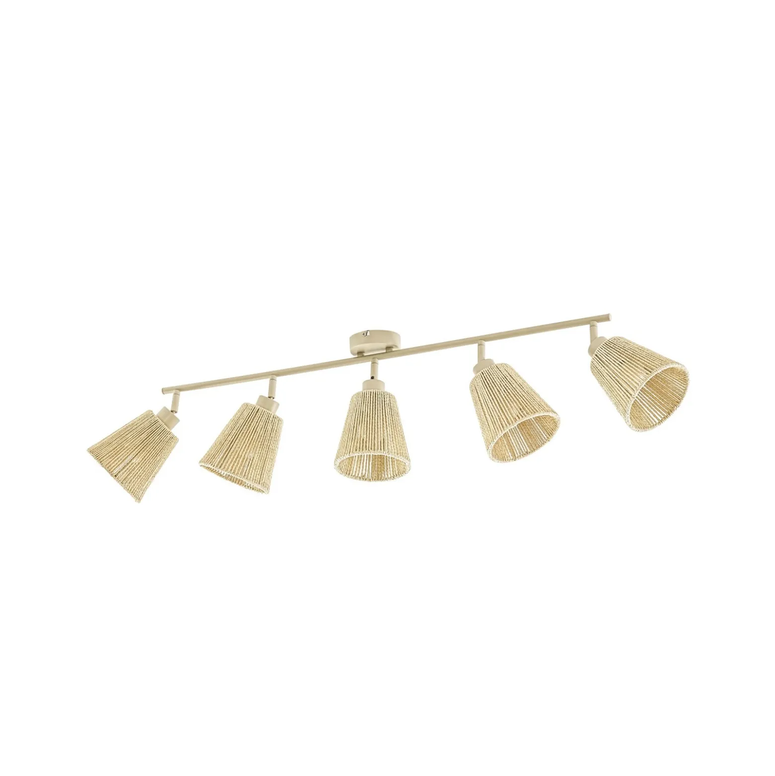 Lindby Anuva -kattokohdevalo, 86 cm, 5-lamppuinen, beige, paperi