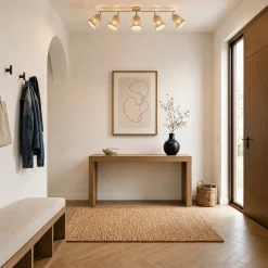 Lindby Anuva -kattokohdevalo, 86 cm, 5-lamppuinen, beige, paperi