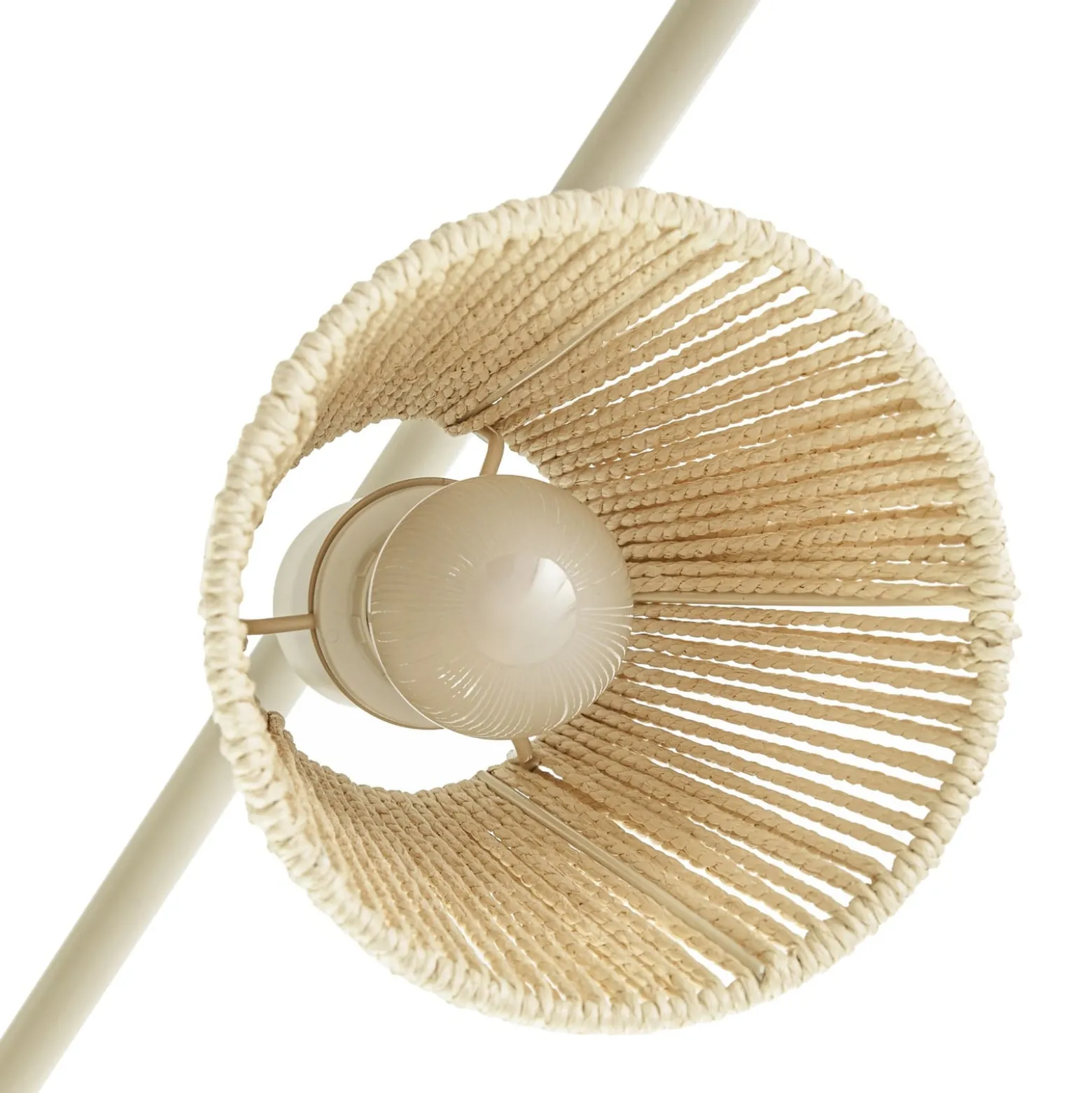 Lindby Anuva -kattokohdevalo, 86 cm, 5-lamppuinen, beige, paperi