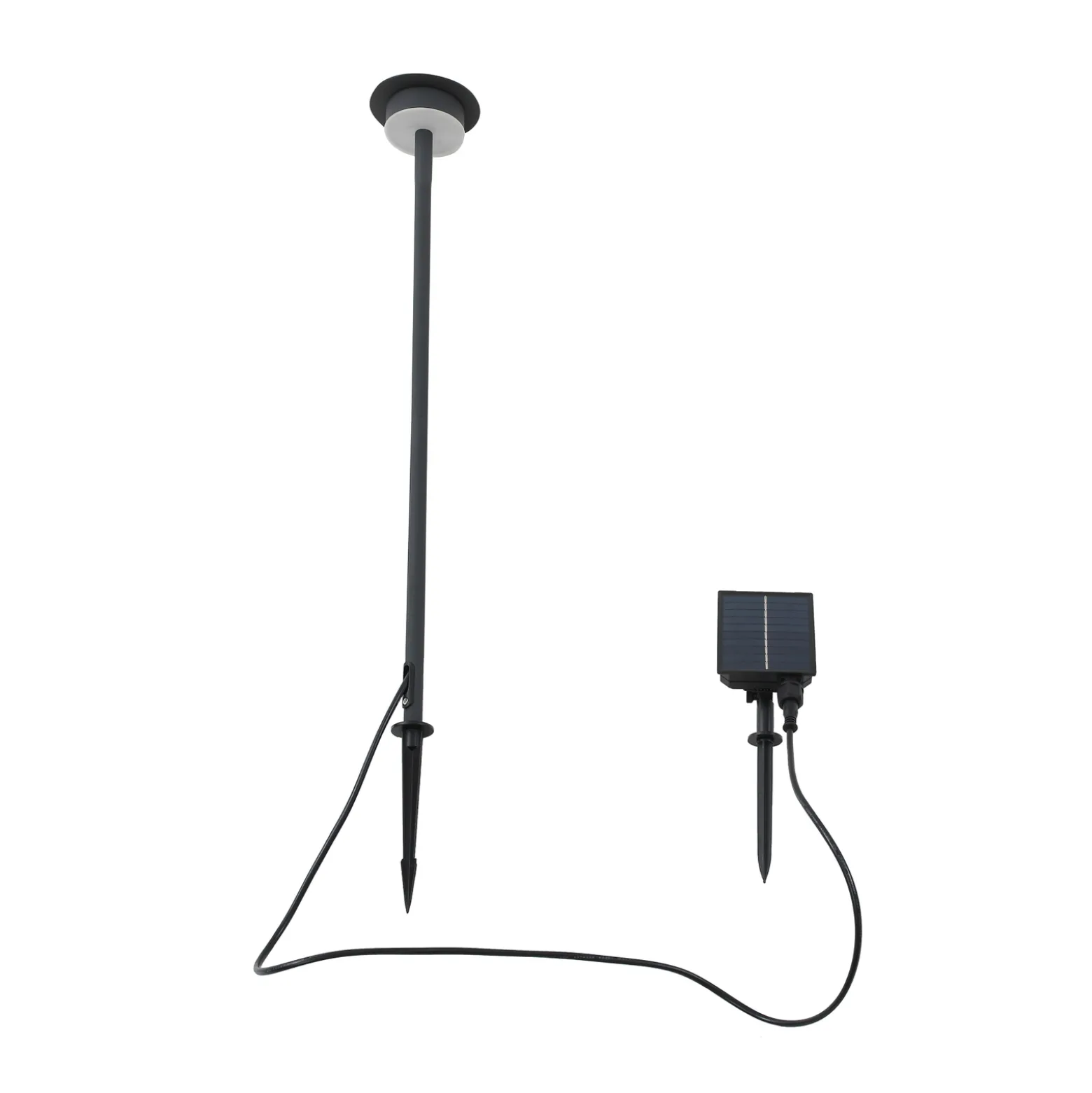 Lindby aurinkokäyttöinen LED-valaisin Lyris, musta, alumiini, 3 000 K
