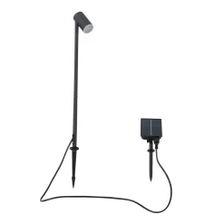 Lindby aurinkokäyttöinen LED-valaisin Myric, musta, alumiini, 3 000 K