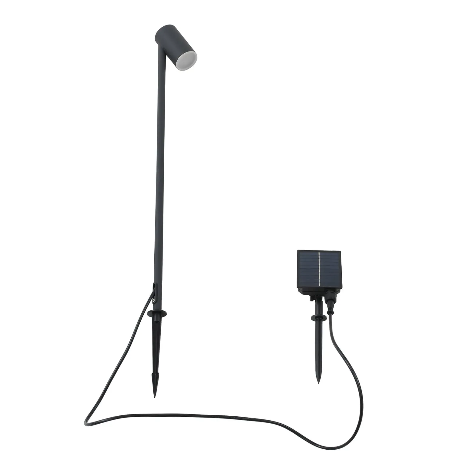 Lindby aurinkokäyttöinen LED-valaisin Myric, musta, alumiini, 3 000 K