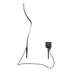 Lindby aurinkokäyttöinen LED-valaisin Sabriel, kaareva, musta, alumiini, 3000K