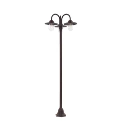 Lindby Bilma -ulkovalaisin, 3-lamppuinen, ruoste, 220 cm, lasi, IP65