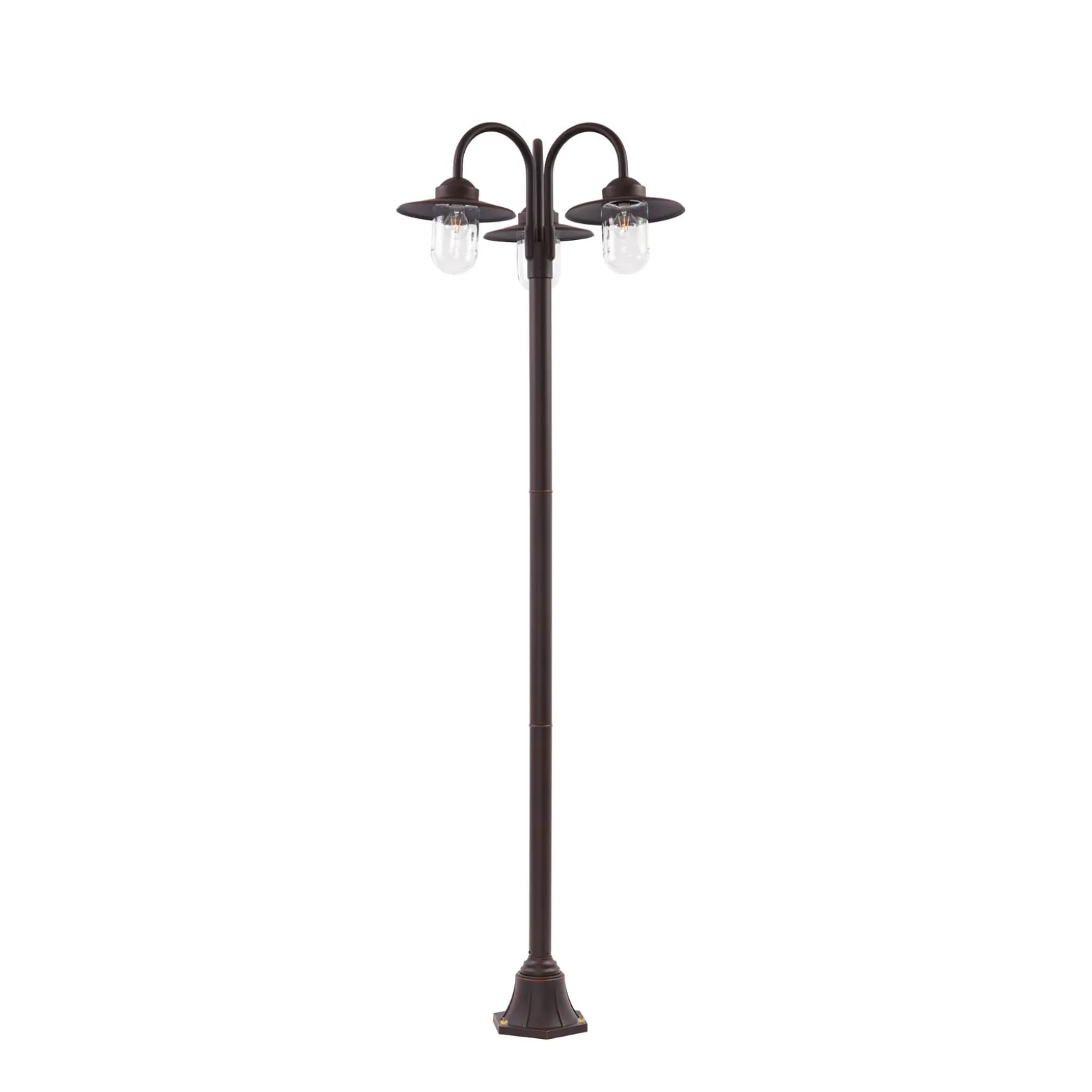 Lindby Bilma -ulkovalaisin, 3-lamppuinen, ruoste, 220 cm, lasi, IP65