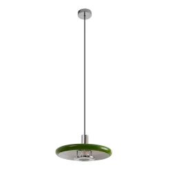 Lindby Branford -riippuvalaisin, retro, Ø 35 cm, vihreä, metalli