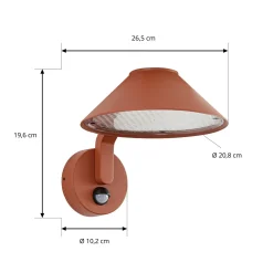 Lindby Capelo LED-ulkoseinälamppu, sävytetty, halkaisija 20 cm, liiketunnistin