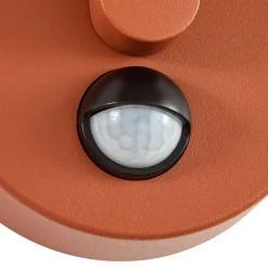 Lindby Capelo LED-ulkoseinälamppu, sävytetty, halkaisija 20 cm, liiketunnistin