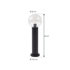 Lindby Dangan-pollarivalaisin, musta/kirkas, korkeus 60 cm, lasi