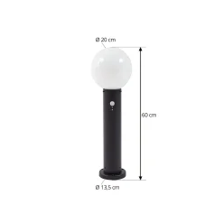 Lindby Dangan-pollarivalaisin, musta/opaalinen 60 cm, lasi, anturi