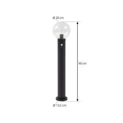 Lindby Dangan-pylväsvalaisin, kirkas, 90 cm, lasi, anturi