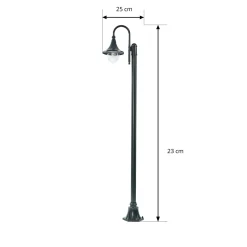 Lindby Daphne -ulkovalaisin, 220 cm, vihreä, metalli, E27