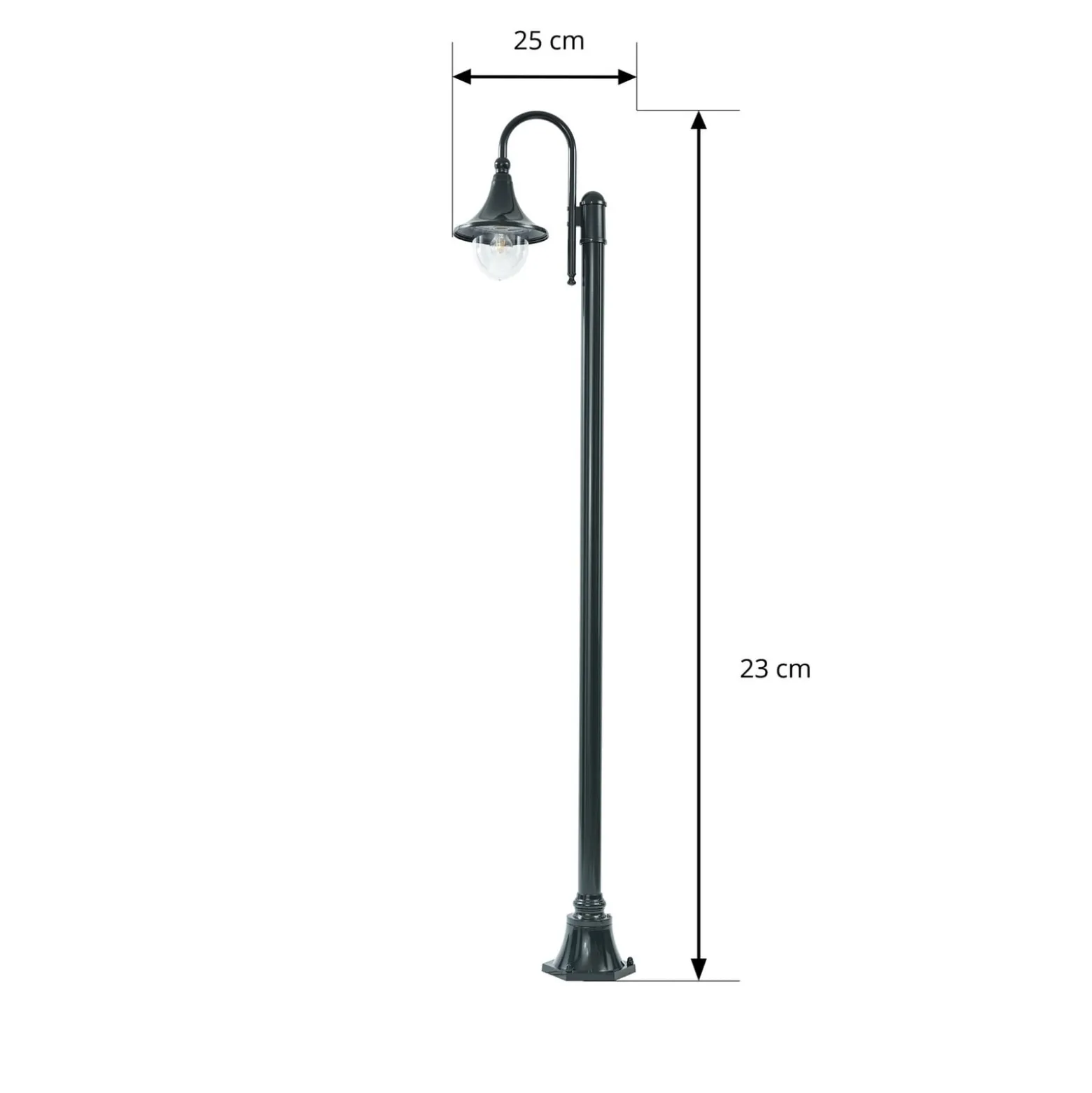Lindby Daphne -ulkovalaisin, 220 cm, vihreä, metalli, E27