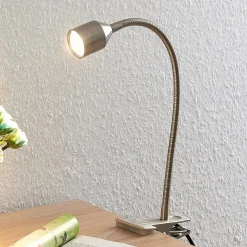 Lindby Djamila LED-puristinvalaisin, nikkeli satinoitu