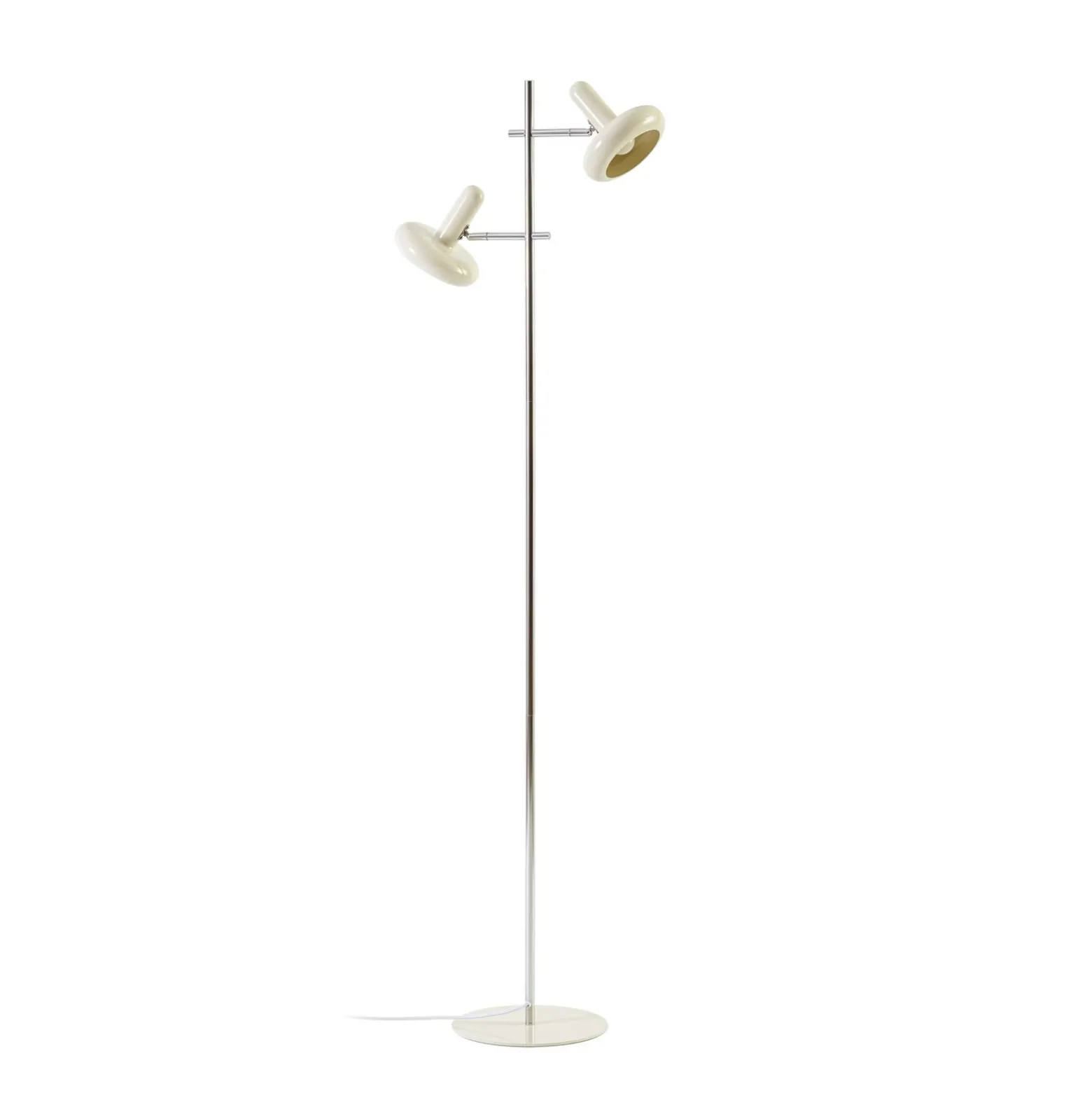 Lindby Dylan -lattiavalaisin, 2-lamppuinen, kromi/beige, 150 cm, E14