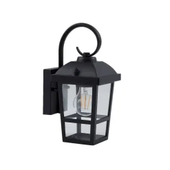 Lindby Eloane -ulkoseinävalaisin, musta, ruostumaton teräs, 29 cm